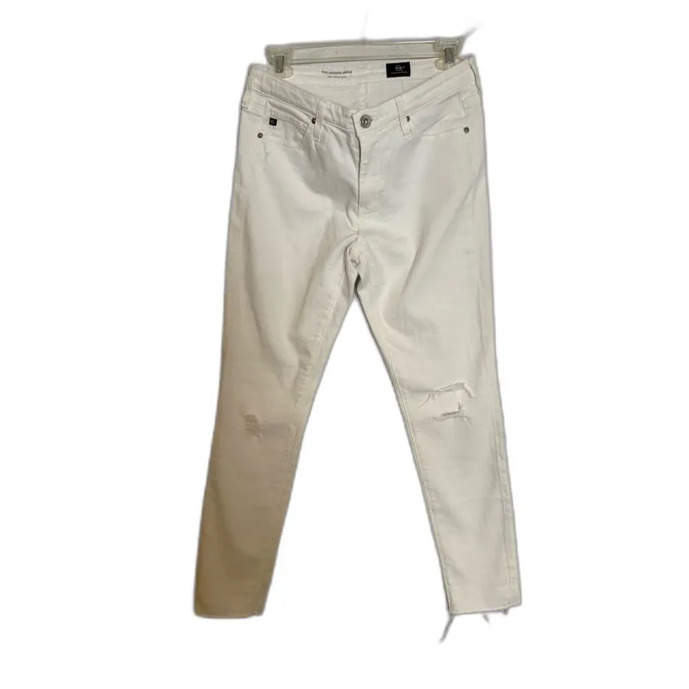 NWT AG Distressed Super Skinny Legging Ankle Jeans Size 27R White